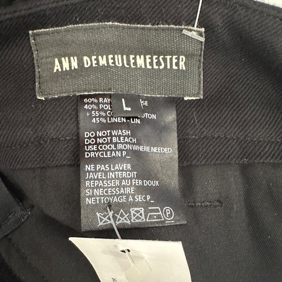 NWT $870 Ann Demeulemeester Men’s Black Jeremiah Panel Trouser Size Large - Picture 9 of 9